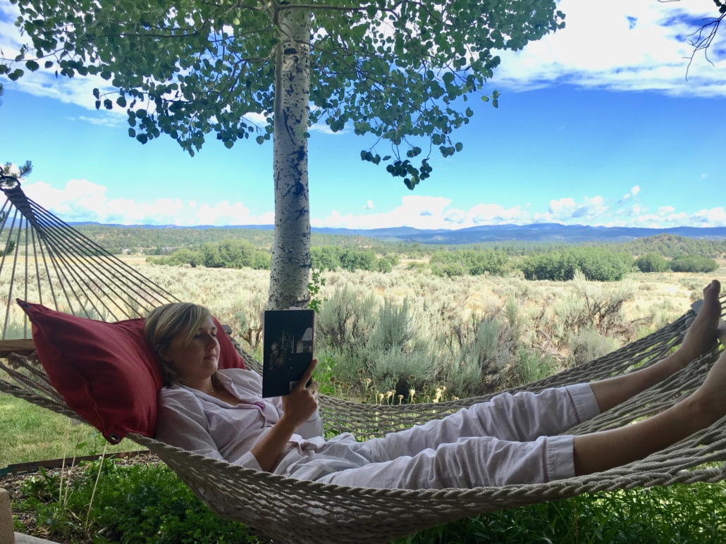 reading in a hammock