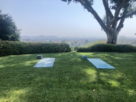 outdoor yoga class