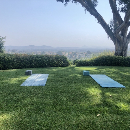 outdoor yoga class