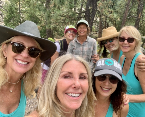 yoga retreat hikers in colorado